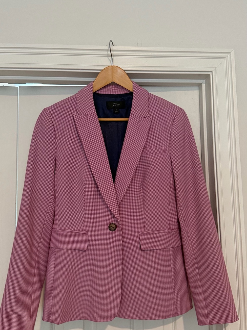J. Crew Pink Single-Button Notch Lapel Blazer